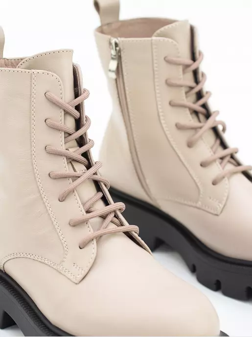 Female boots Respect: beige, Winter - 04