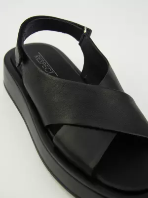 Female heeled sandals Respect:  black, Summer - 02