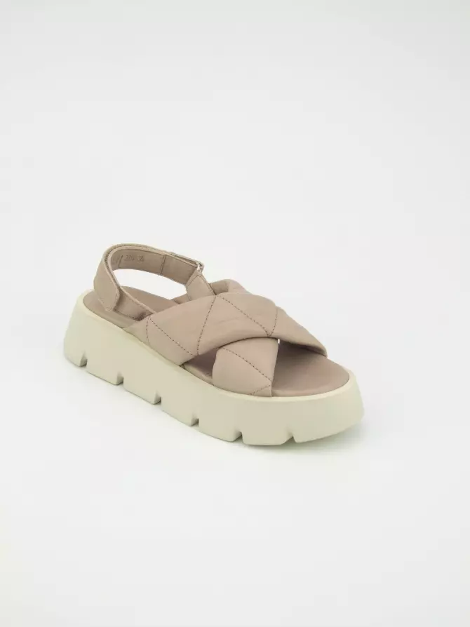 Female heeled sandals Respect: beige, Summer - 01