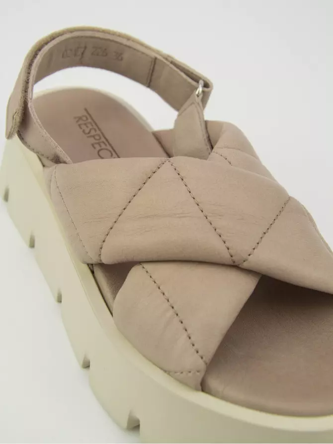 Female heeled sandals Respect: beige, Summer - 02