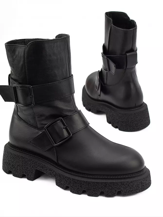 Female boots Respect: black, Winter - 01