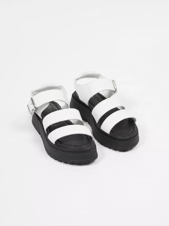 Female heeled sandals TAMARIS: white, Summer - 01