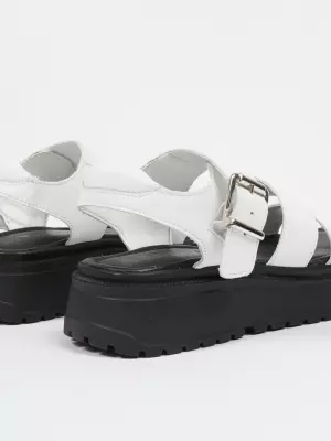 Female heeled sandals TAMARIS:  white, Summer - 02