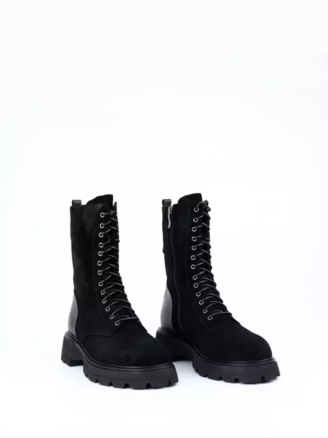 Female boots Respect: black, Winter - 01