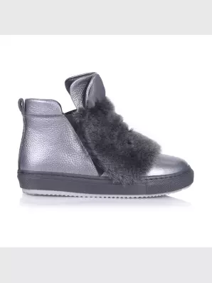 Female boots Respect:  grey, Winter - 01