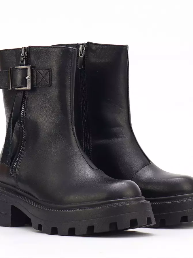 Female boots Respect: black, Winter - 01