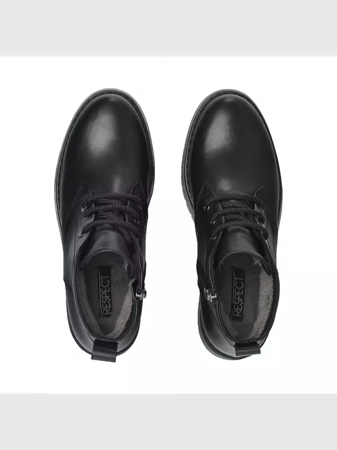 Female boots Respect: black, Winter - 01