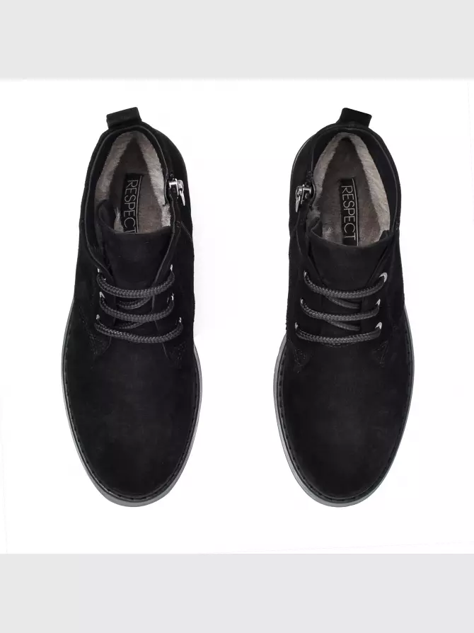 Female boots Respect: black, Winter - 01