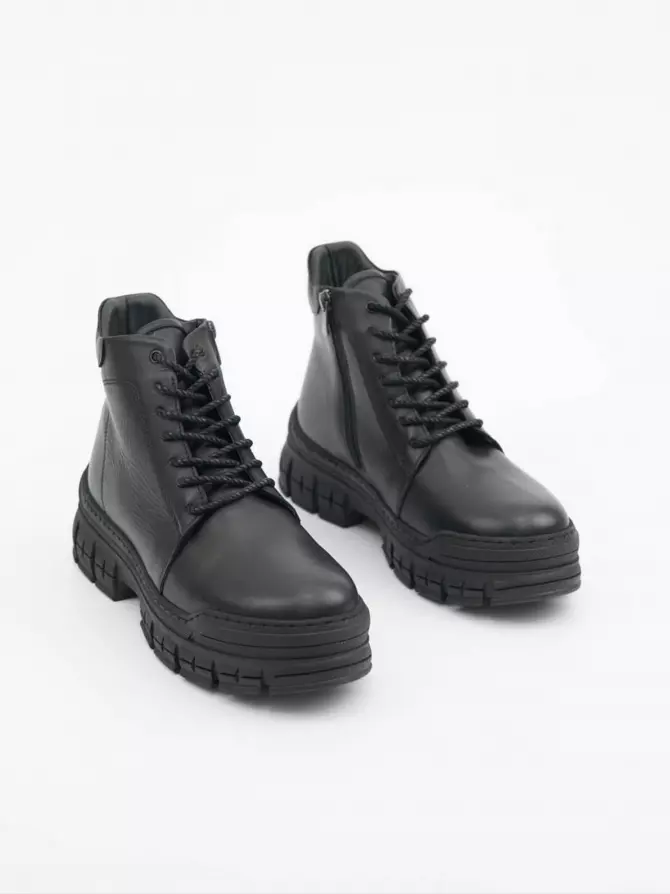 Female boots Respect: black, Winter - 01