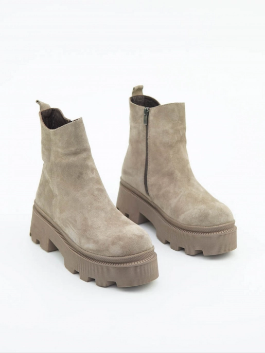 Female boots Respect: beige, Winter - 01