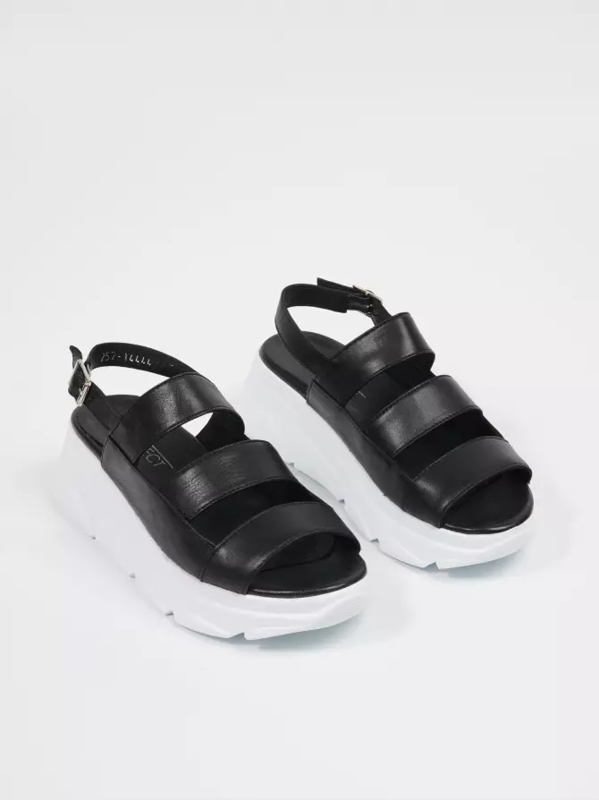 Female heeled sandals Respect: black, Summer - 01