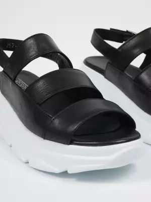 Female heeled sandals Respect:  black, Summer - 02