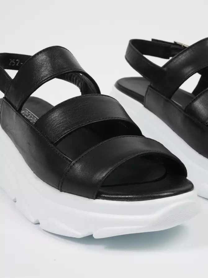 Female heeled sandals Respect: black, Summer - 02