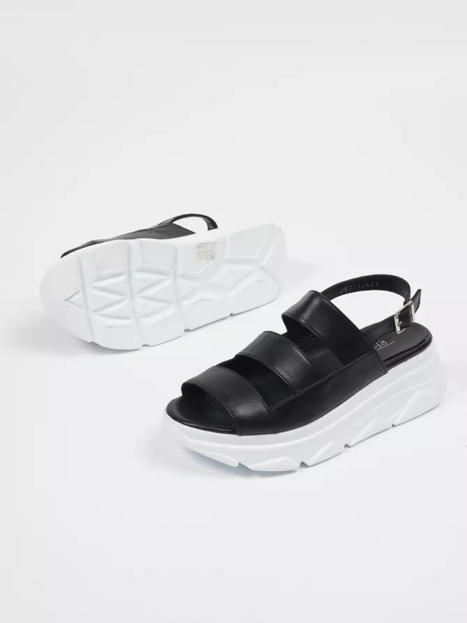 Female heeled sandals Respect: black, Summer - 05