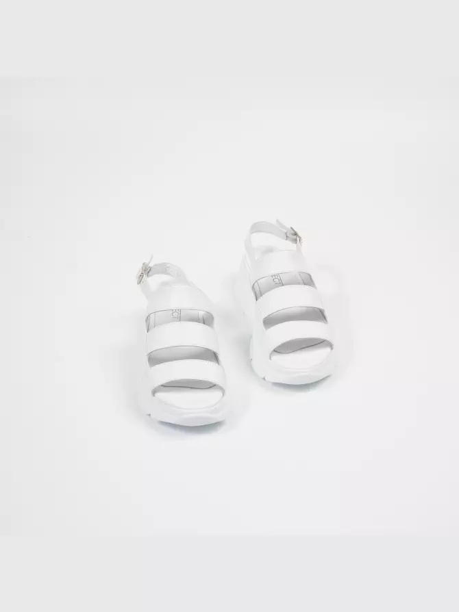 Female heeled sandals Respect: white, Summer - 02