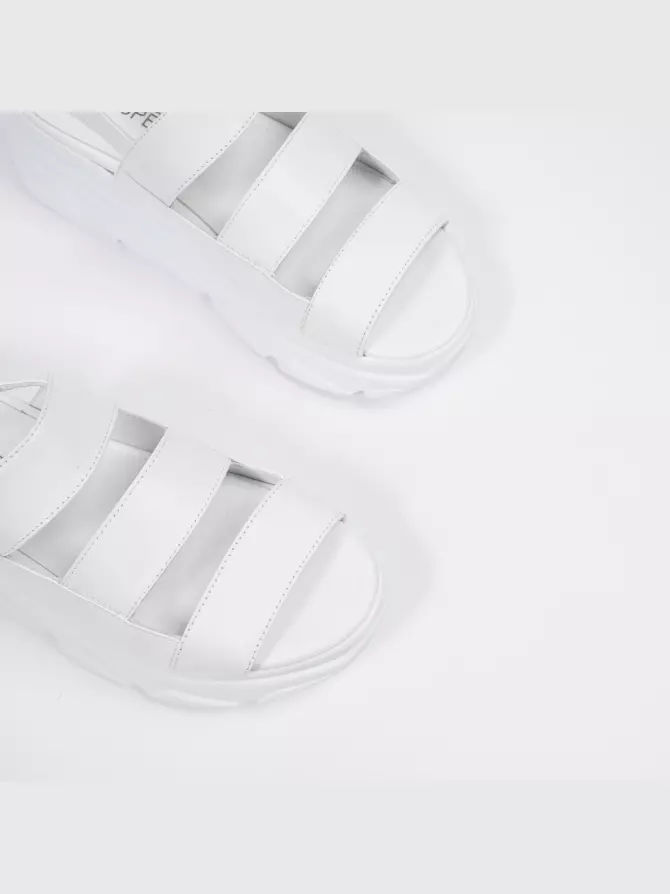 Female heeled sandals Respect: white, Summer - 03