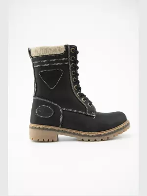 Female boots :  black, Winter - 01