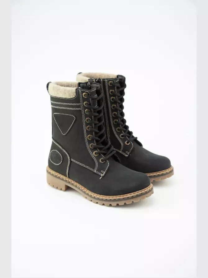 Female boots : black, Winter - 01