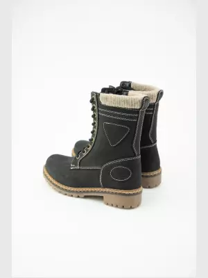 Female boots :  black, Winter - 02