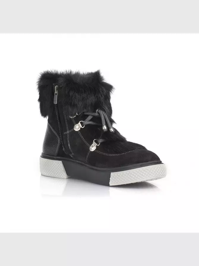 Female boots Respect: black, Winter - 01