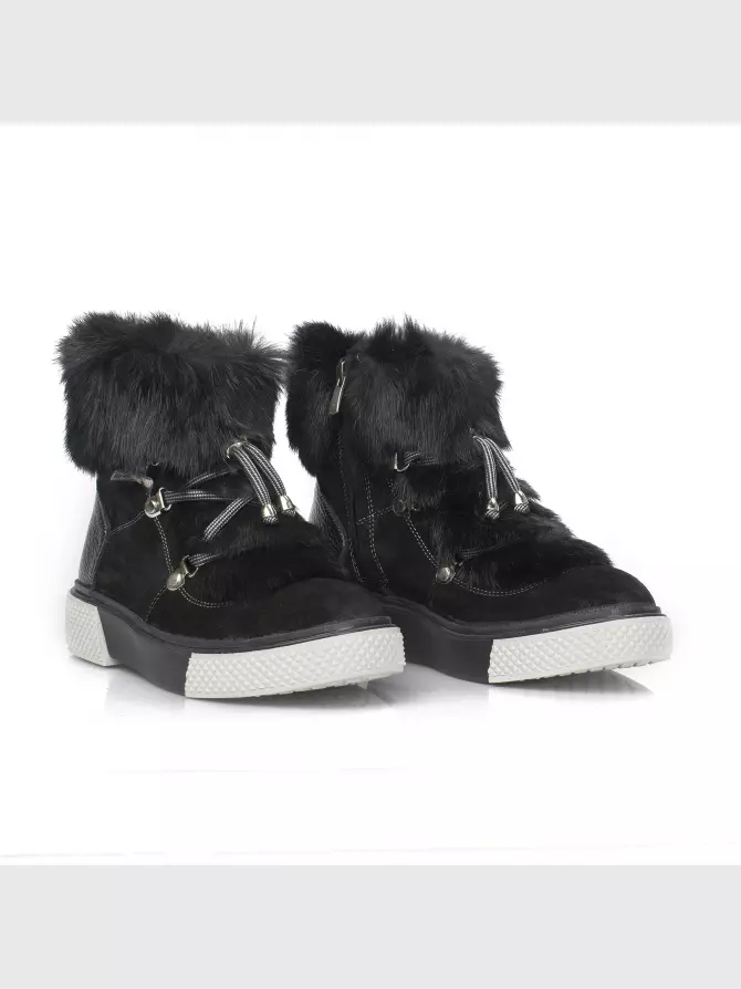 Female boots Respect: black, Winter - 02