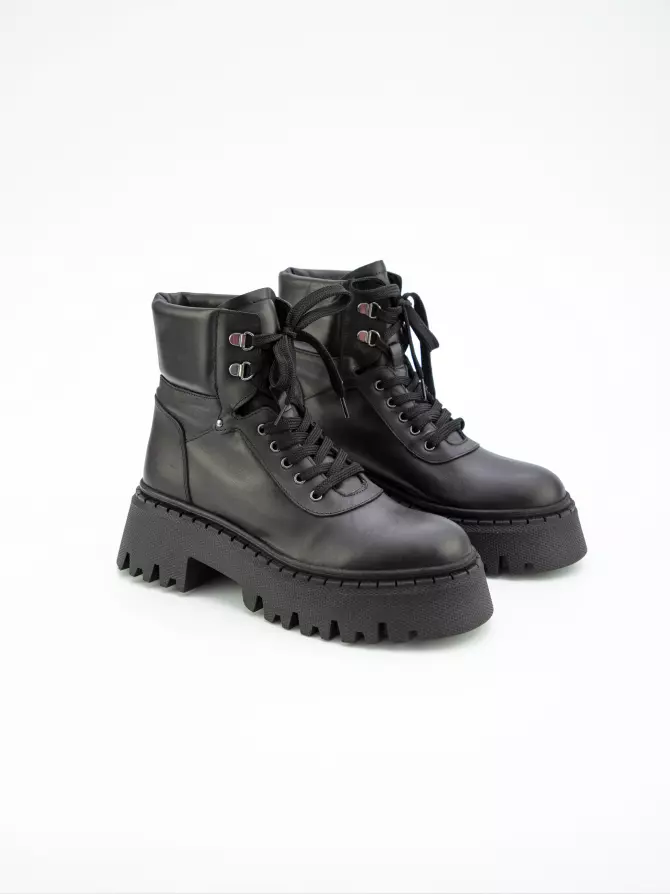 Female boots DONNA STYLE: black, Winter - 01