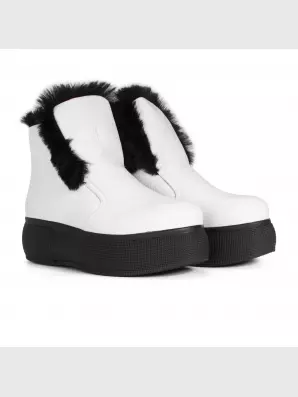 Female boots Respect:  white, Winter - 01