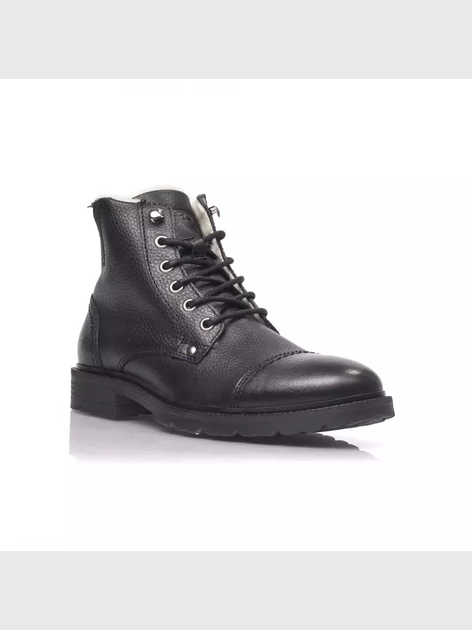 Male boots Respect: black, Winter - 01