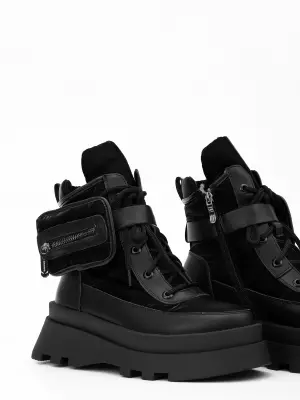 Female boots Respect:  black, Winter - 02