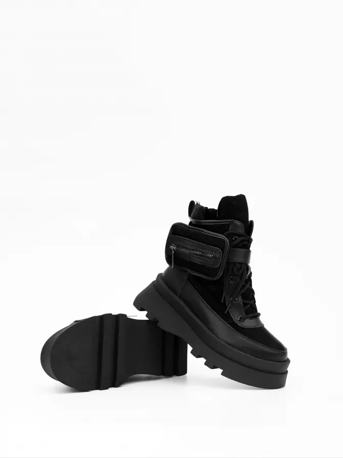 Female boots Respect: black, Winter - 05