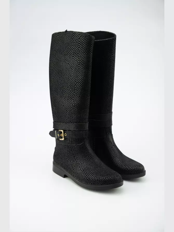 Женская резиновая обувь : чёрные, Деми - 01