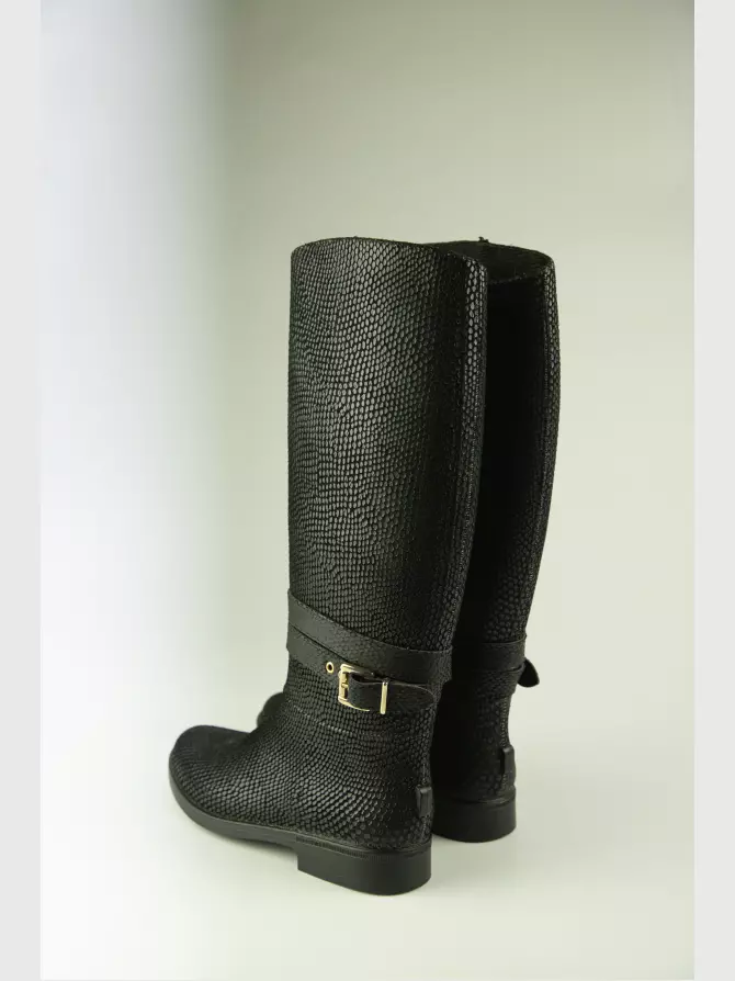 Женская резиновая обувь : чёрные, Деми - 02