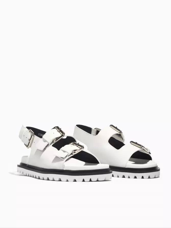 Female heeled sandals Corso Como: white, Summer - 01