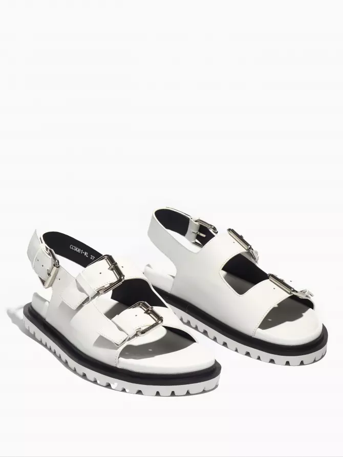 Female heeled sandals Corso Como: white, Summer - 02