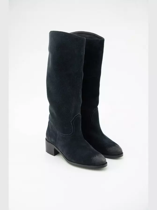 Женские сапоги : синий, Зима - 01