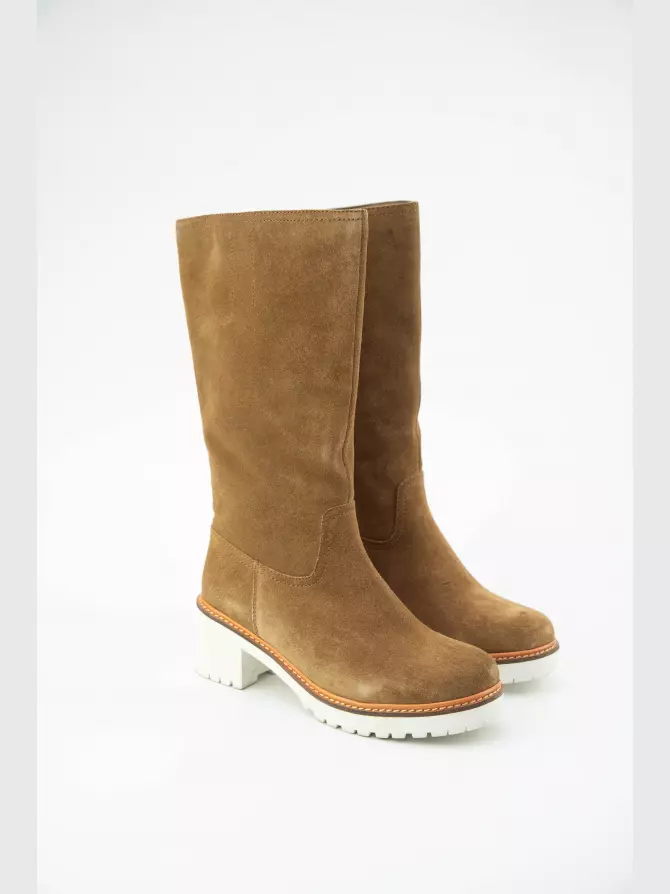 Жіночі чоботи : коричневий, Зима - 01