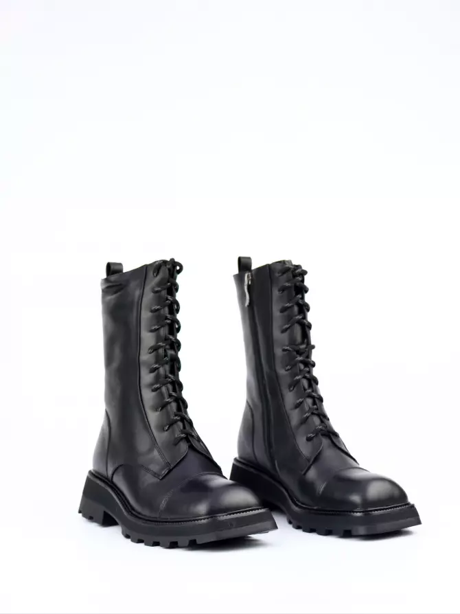 Female boots Respect: black, Winter - 01