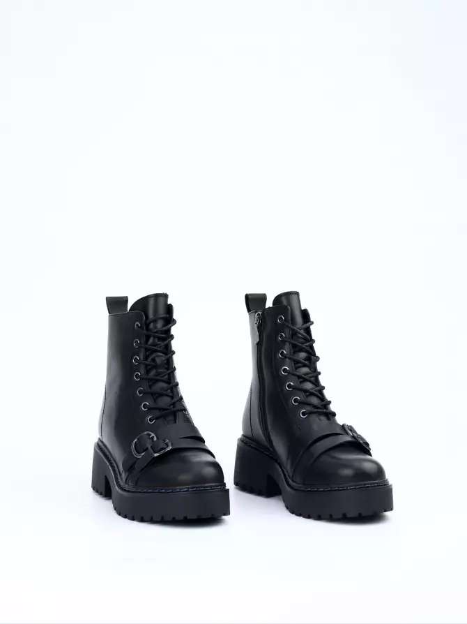 Female boots Respect: black, Winter - 01