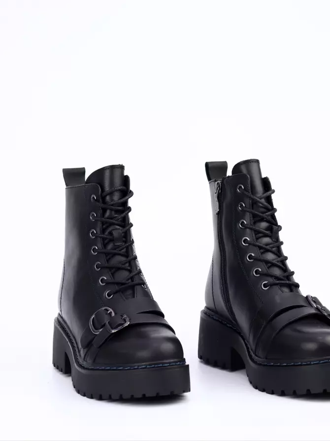 Female boots Respect: black, Winter - 02