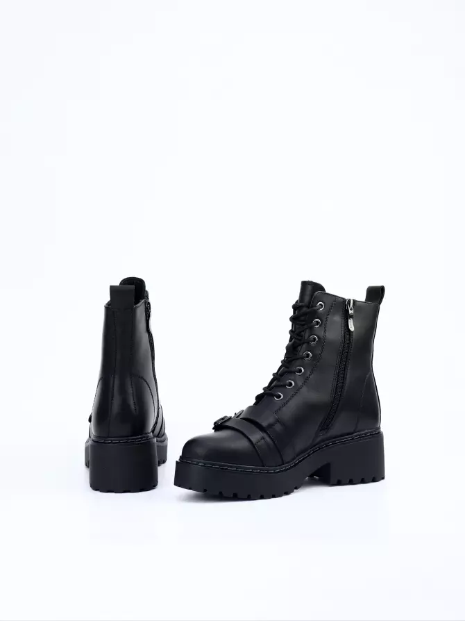 Female boots Respect: black, Winter - 04