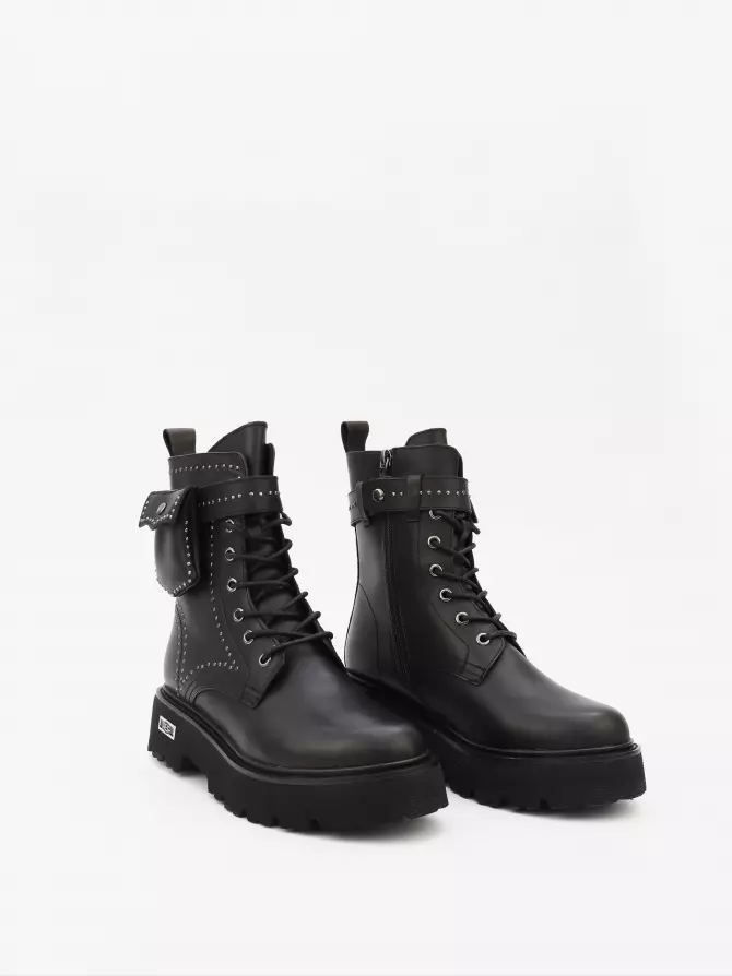 Female boots Respect: black, Winter - 01