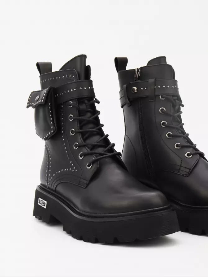 Female boots Respect: black, Winter - 02