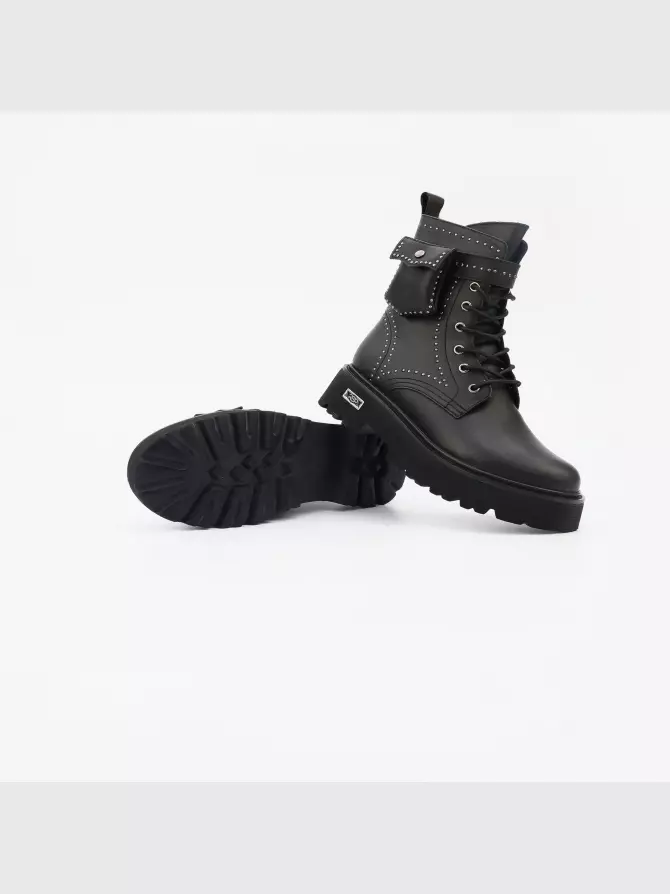 Female boots Respect: black, Winter - 03