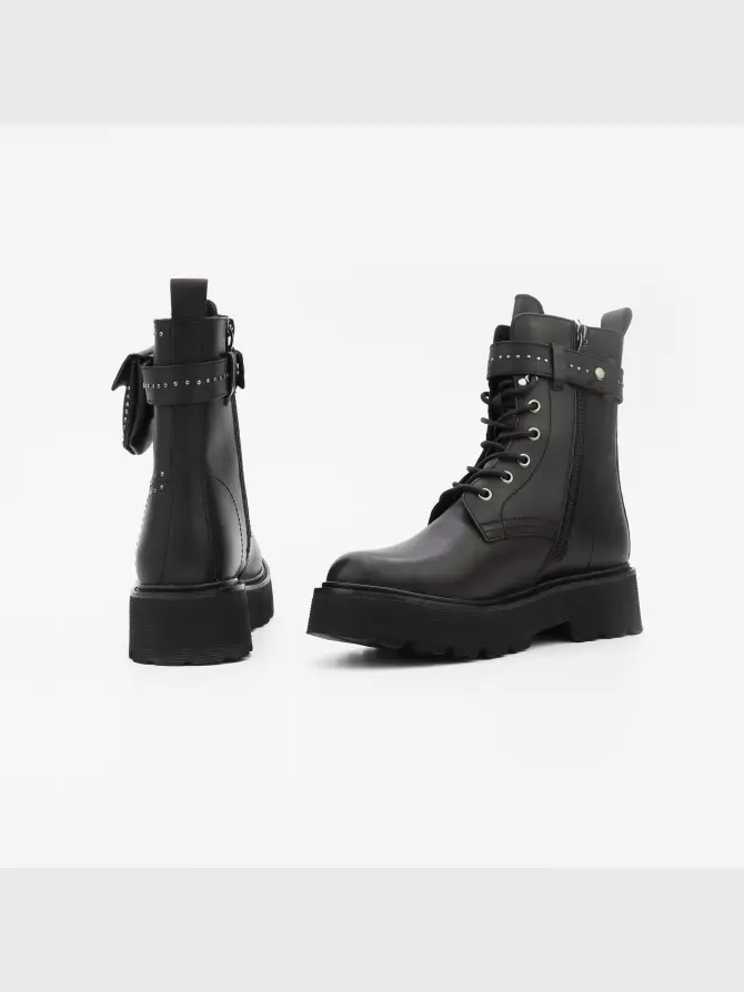 Female boots Respect: black, Winter - 04