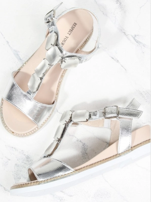 Female heeled sandals Respect:  grey, Summer - 01