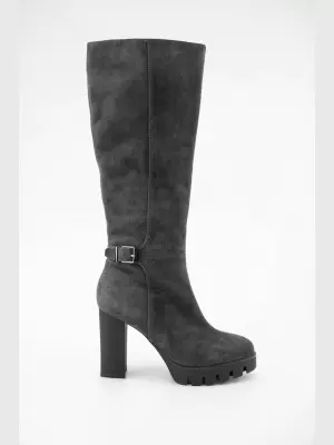 Female high boots Respect:  grey, Winter - 01