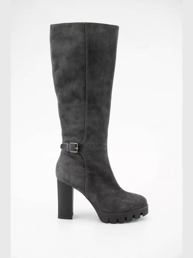 Female high boots Respect: grey, Winter - 00