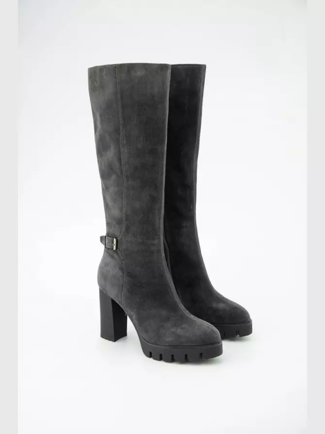 Female high boots Respect: grey, Winter - 01