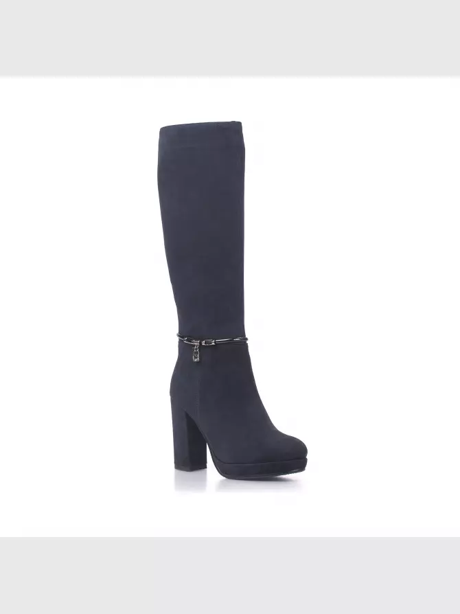 Female high boots Respect: blue, Winter - 01