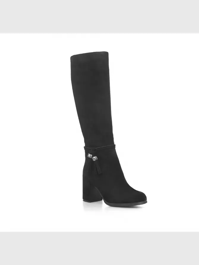 Female high boots Respect: black, Winter - 01